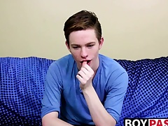 Adorable twink guy Nico Michaelson gets horny coupled with wanks it