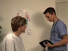 Cute doctor sucks a impetuous young flannel masterfully