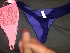 Microbe off with the addition of cum on wife's pants for the brush to wear later